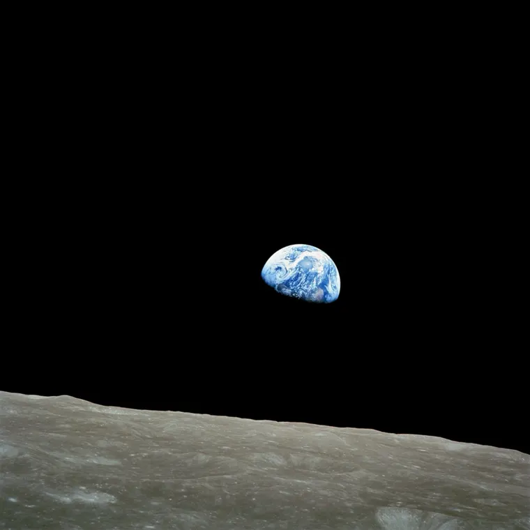 Earthrise, photograph of Earth from lunar orbit, Apollo 8